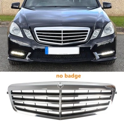 Front Upper Grille Grill Chrome Fits Mercedes E-Class W212 Sedan 10-13 E350 E550 - Image 1 of 4