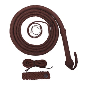 Bullwhip Brown Paracord Nylon Bullwhip da 04 a 12 piedi di lunghezza Indiana Jones Bullwhip - Foto 1 di 4