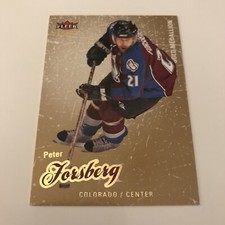 NHL Card, Peter Forsberg, Gold Medallion, Fleer Ultra 2008-09, Colorado