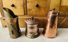 Vintage Copper Brass Coffee Pot Jar Scuttle Job Lot Bundle