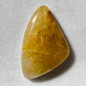 17 Cts Natural Golden Rutile Quartz Cabochon Gemstone 25.9x16.5x6.1 MM - Picture 1 of 2