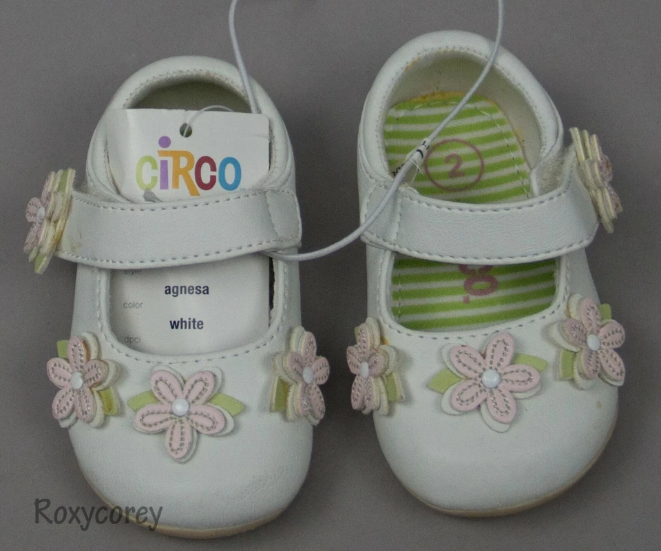 Zapatos Circo Infantiles/Niños Pequeños Blancos Agnesa Flores Talla 2 Nuevos con Etiquetas Foto 1 de 1