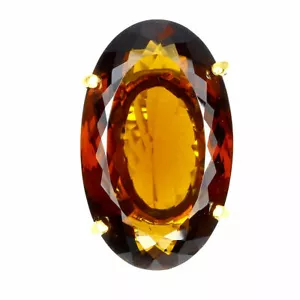 Shola Vero Naturalenaturale Cognac Quarzo Citrino Anello Sterling Tgl 17,75 R702 - Foto 1 di 3