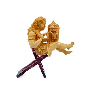 S.Yanik Meerschaum Pipe Girl Releasing Bird Figural Tobacco Smoking Pipe - Picture 1 of 14
