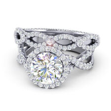 Round Cut 1.90 Ct IGI / GIA Lab Created Diamond Engagement Ring Set 950 Platinum