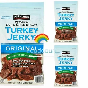 3 Packs Kirkland Signature Original Premium Breast Turkey Jerky 13.5 oz Each - Picture 1 of 2