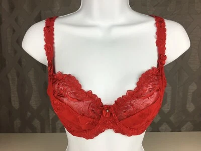 Alegro Lace Plunge Underwire Lingerie Bra - Ruby Red 9012 NWT Size 30-40 - Image 1 of 4
