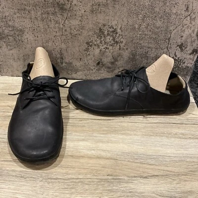 Sapatos masculinos tamanho 15 VIVOBAREFOOT Euro 49 sapatos de couro preto sapatos descalços - Imagem 1 de 4