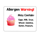 180 Baking, Sweets Allergen Warning Stickers Small Food Allergy Content Labels