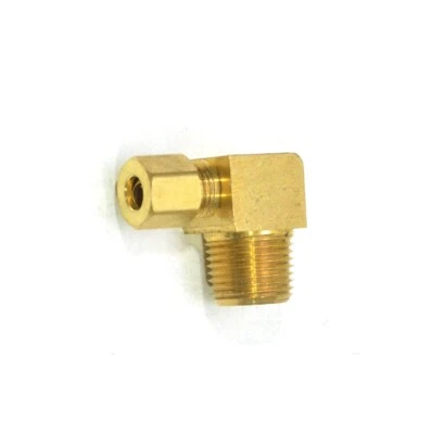 1/4 Tube OD Compression x 3/8 Male NPT Elbow 90 Deg Fitting Adapter Gas Water - Image 1 of 4