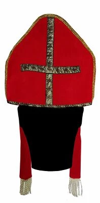 F.I.G. Cappello da vescovo (rosso/oro) berretto da San Nicola cappello da papa cappello travestimento costume chiesa