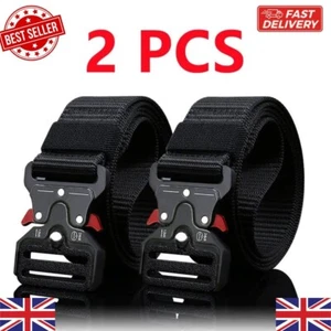 Quick Release Work Belt Tactical Men Army Webbing Nylon Military Waistbelt UK - Picture 1 of 27