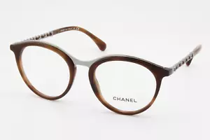 Chanel 3349-Q c.1575 Mujer Redondo Gafas Marcos Habana 51mm - Imagen 1 de 8