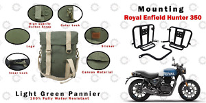Vert clair "Paire de sac de sacoche avec support" pour Royal Enfield Hunter 350