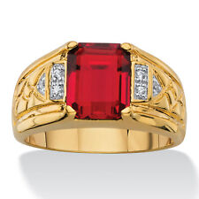 PalmBeach Jewelry Men's 3.55 TCW Genuine Garnet Gold-Plated Ring