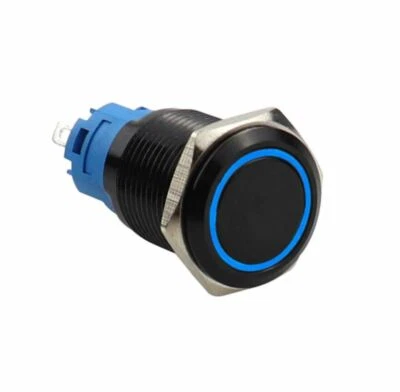 YUEQIN YUESHUN ELECTRICAL CO., LTD Einbauschalter Schalter oder Taster Drucktaster 22 mm max 250V / 5A Schwarz LED