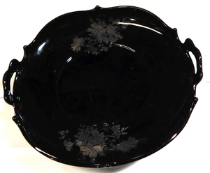 Antique L.E. Smith MOUNT PLEASANT Black Amethyst Cupped Edge Cake Stand 10" - Picture 1 of 6