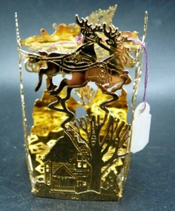 Reed & Barton 1992 24K Gold Plate Filigree TREE CASTLES Christmas Ornament - Picture 1 of 2