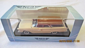 1/43 Neo Scale Models 46455 1961 Chrysler Newport Station Wagon Beige Brown - Picture 1 of 9