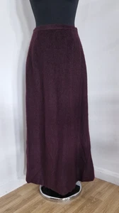 Laurel Purple Maxi Skirt Size 38 Long Wool Mohair Vintage Escada Burgundy A Line - Picture 1 of 11