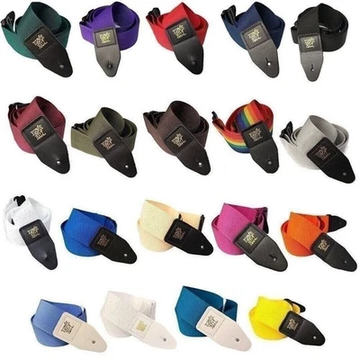 Ernie Ball Polypro Guitar Strap Leather Tab Acoustic Electric Black Red and More - Image 1 of 4