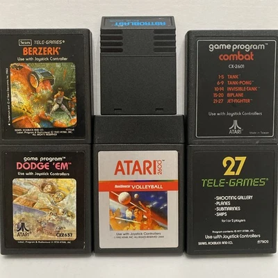 Atari 2600 Lot of 6 Astroblast Berzerk Combat Dodge Em Volleyball Target Fun - Image 1 of 4