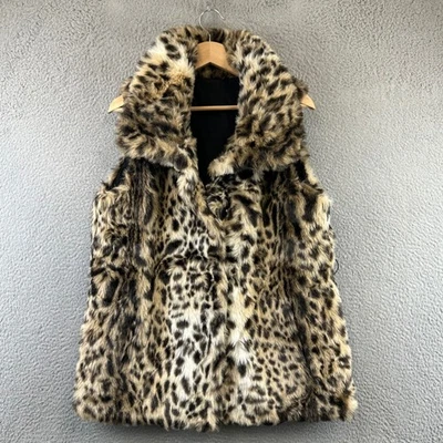 Chaleco de piel sintética con estampado de leopardo Gallery para mujer sin mangas Prendas exteriores M Foto 1 de 4