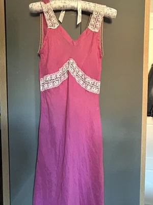 Vintage Raspberry Pink Dress By Voyage Rare. Size 10 - Image 1 of 4