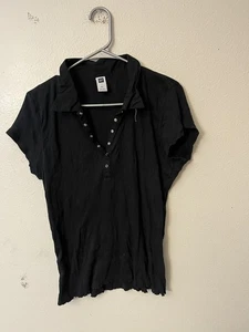 GAP Y2K Black Damen Snap Polo Größe XXL Schwarz - Bild 1 von 5