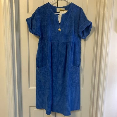 Vintage Stan Herman Chenille Robe Blue S M USA Rare - Image 1 of 4