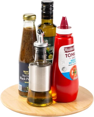 10 Inch Bamboo Wood Lazy Susan Organizer for Cabinet, HENABLE Lazy - Image 1 of 4