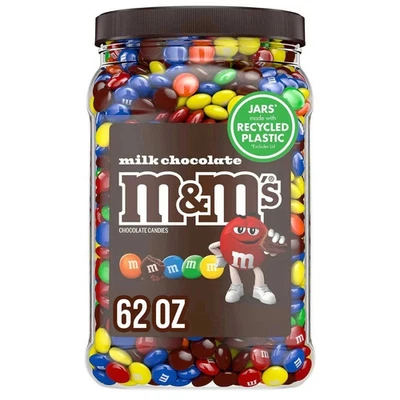 M&M'S Milk Chocolate Candy Bulk Jar, 62 oz Free Shipping