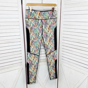 Victoria’s Secret Sport Leggings Womens Medium Neon Cat Scratch Glow In The Dark - Picture 1 of 10