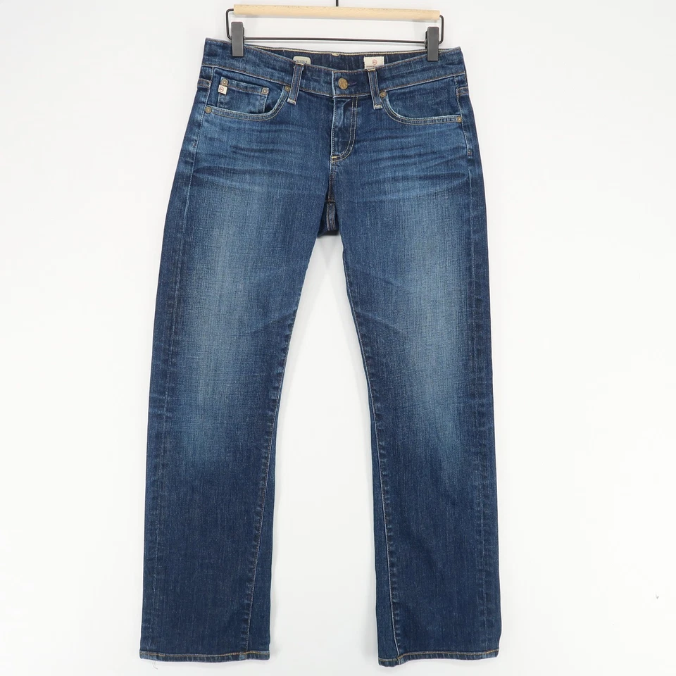 Jeans feminino AG Adriano Goldschmied Tomboy 27 azul perna reta relaxada - Imagem 1 de 4
