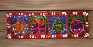 Red Beaded & Sequined Christmas Gift Trinket Box - Picture 1 of 6