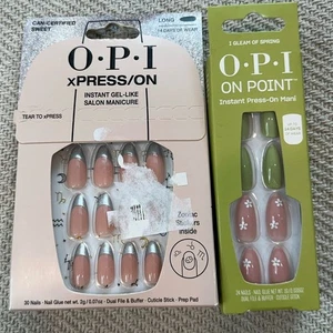 OPI Press On Manicure Nail Sets 2 Pack Pink French Green - Picture 1 of 3