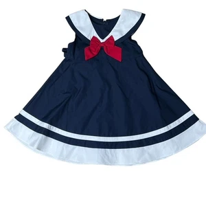 NEW Good Lad Girl’s Size 18 Months Dress Navy Nautical Sailor Collar - Picture 1 of 5