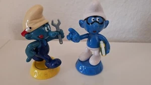 Schlumpf Figuren Sammelfigur Schlaumi Schlumpf+ Handwerker Schlumpf, Kellogs. - Bild 1 von 4