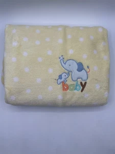 Carters Child Of Mine Yellow Polka Dot Elephants Baby Plush Blanket Lovey 28x37 - Picture 1 of 7