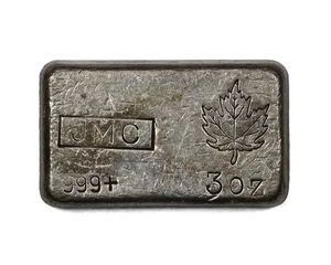Vintage JMC Johnson Matthey Canada Z Variation 3 oz .999 Fine Silver Bar  - Bild 1 von 3