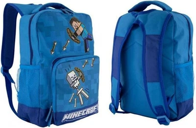 MINECRAFT Rucksack für Grundschule, Schulrucksack, originelles Gadget, hellblau - Bild 1 von 3