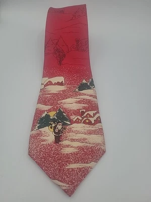 Corbata Pure Silk by Wembley Navidad Santa Tree 58" roja Foto 1 de 4