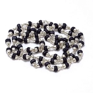 EngerisedNatural Shyma Tulsi 2.50 mm Beads Size Small Size (Black Tulsi) 24 Inch - Picture 1 of 4