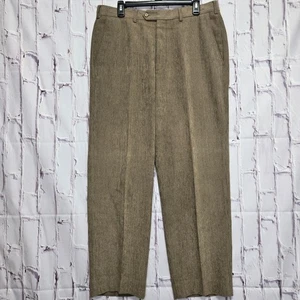 St Croix hellbraune Anzughose aus Cord mit Plissee für Herren 34 hergestellt in Italien Wollmischung - Bild 1 von 12