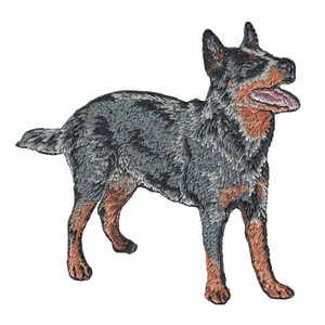 3 1/8" x 3 1/4" Black Australian Cattle Aussie Dog Breed Embroidery Patch - Picture 1 of 1