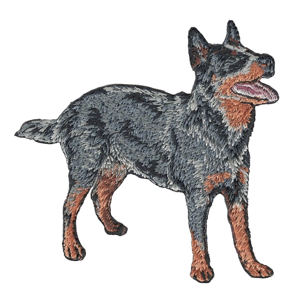 3 1/8" x 3 1/4" Black Australian Cattle Aussie Dog Breed Embroidery Patch - Image 1 of 1