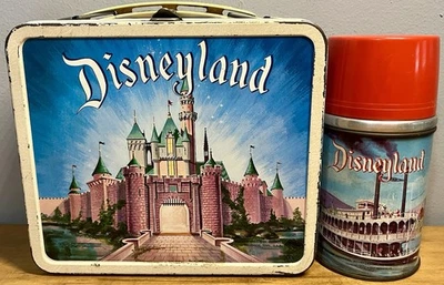 Lonchera y termo de metal Aladdin Disneyland 1957 Foto 1 de 4