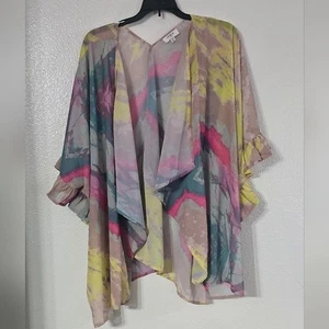 Umgee Boho Kimono S M Semi Sheet Abstract Colorful - Picture 1 of 5