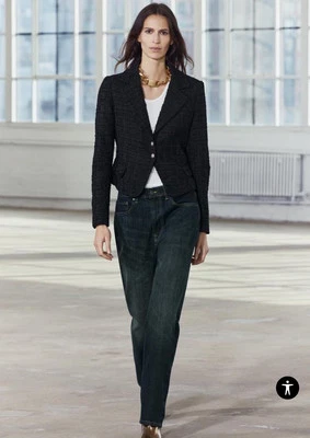 Zara Jeans Women Relaxed Mid Waist ZW Collection Blue Denim 8/w30 New 9863/259 - Image 1 of 4