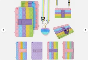 Bubble case Samsung Galaxy Tab A 8.0 2019 SM-T290/295/29 fidget  hearts rainbow - Picture 1 of 4